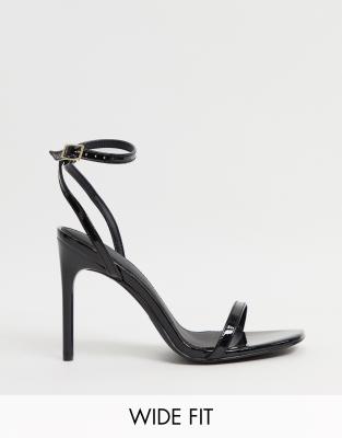 black patent sandal heels