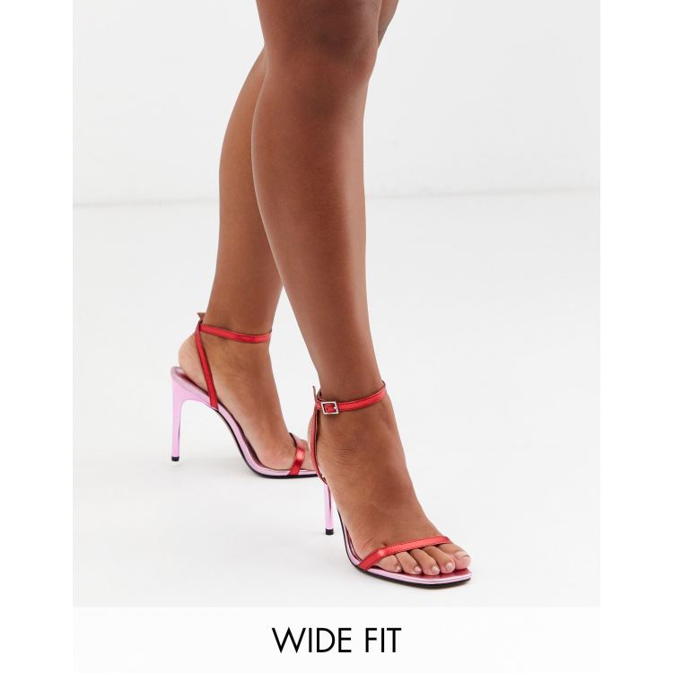 Asos red heeled sandals sale