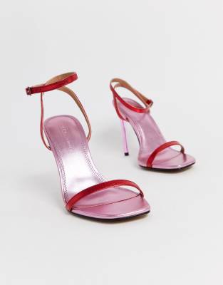 hot pink barely there sandals
