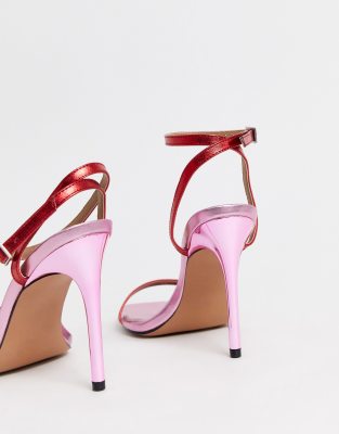 asos pink heeled sandals