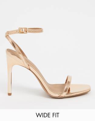 faith delly rose gold strappy heeled sandals