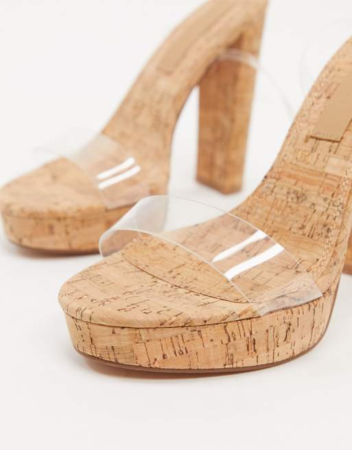 Cork and clear online heels