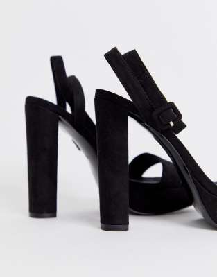 black platform barely there heels