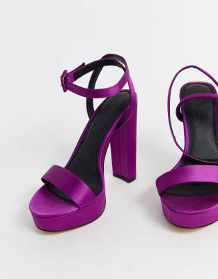 purple wide fit heels