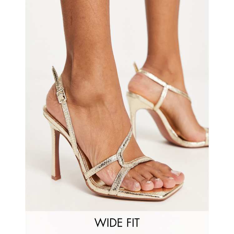 ASOS DESIGN Wide Fit Nydia Sandales asym triques minimalistes talon Dor