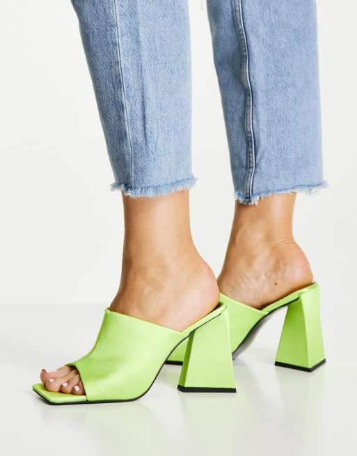 ASOS DESIGN Wide Fit - Nyla - Limegrønne mules med hæl, 2 af 4