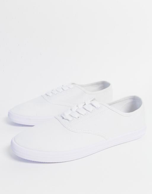 Asos design sneakers in white clearance canvas