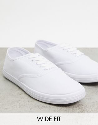 wide fit canvas trainers