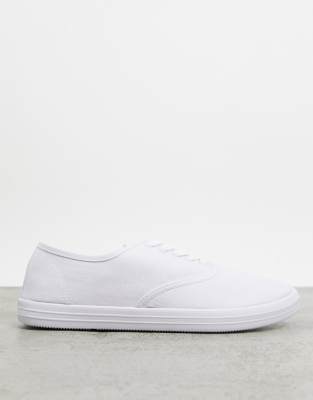 wide fit white canvas shoes