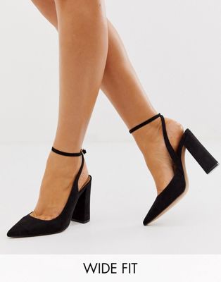 ASOS DESIGN Wide Fit Pace high block heels in black