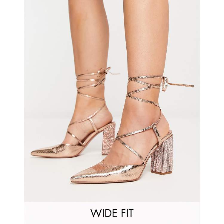 Lace up rose gold 2024 sandals