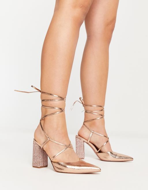 Tie leg shop block heels