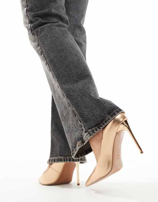 ASOS DESIGN - Wide Fit - Paphos - Spidse pumps med høje hæle i rosaguld , 2 af 4
