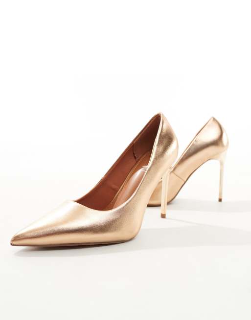 ASOS DESIGN - Wide Fit - Paphos - Spidse pumps med høje hæle i rosaguld , 4 af 4
