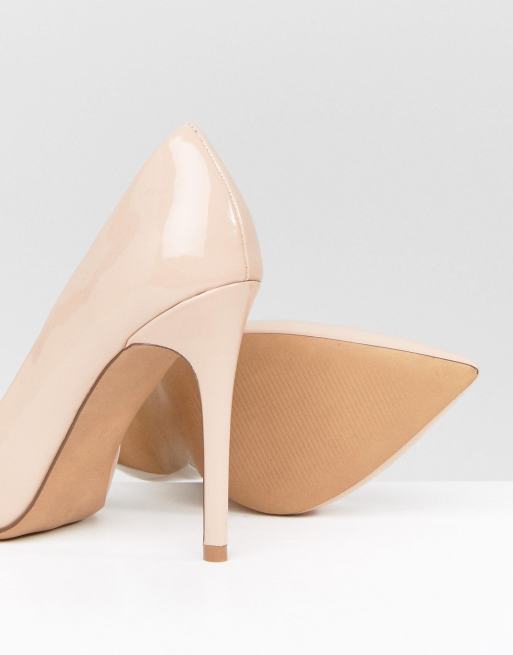 ASOS DESIGN Wide Fit Paris pointed high heeled court shoes in almond, 4 of 4