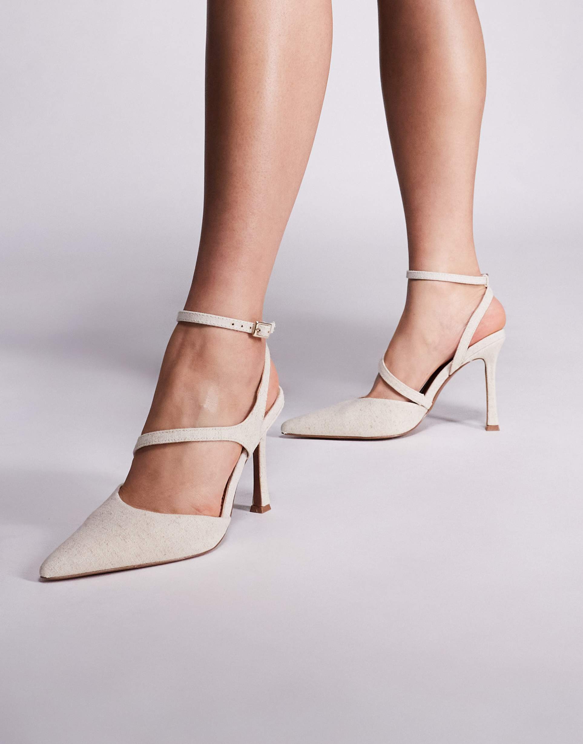 asos design wide fit past high heeled shoes in natural
