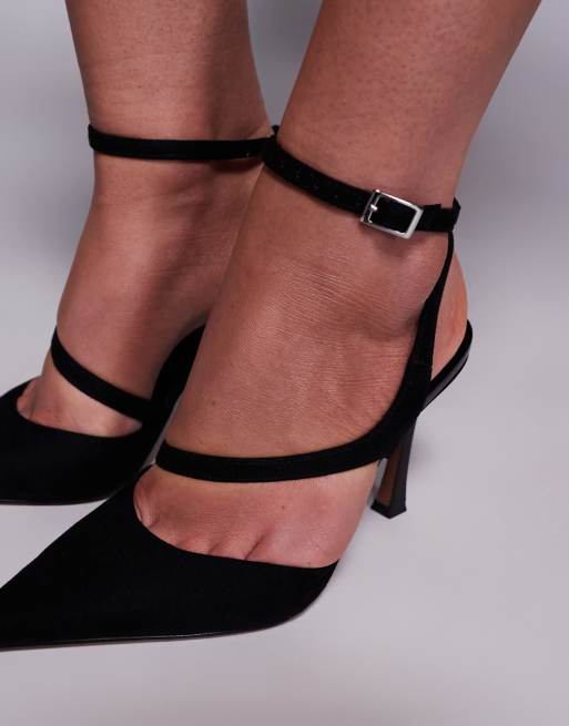 ASOS DESIGN Wide Fit – Past – Schuhe aus schwarzem Wildlederimitat mit hohem Absatz, weite Passform, 3 von 4