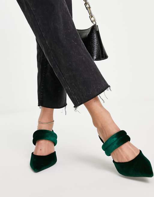 ASOS DESIGN Wide Fit – Paxton – Zielone wyściełane mule na obcasie, 4 z 4