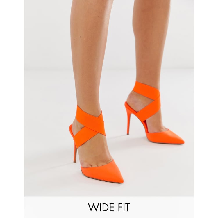 Neon orange 2024 chunky heels