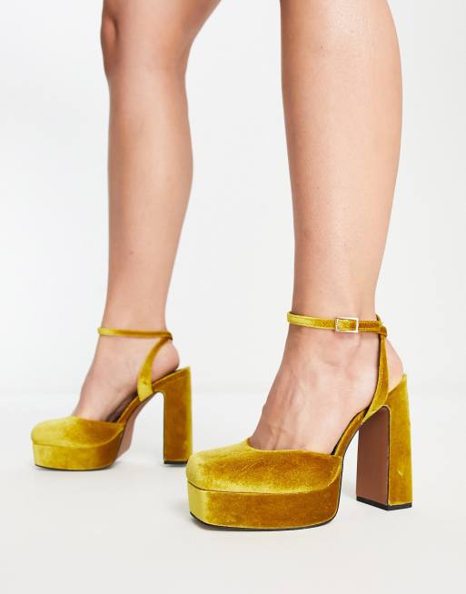 Mustard wide cheap fit shoes