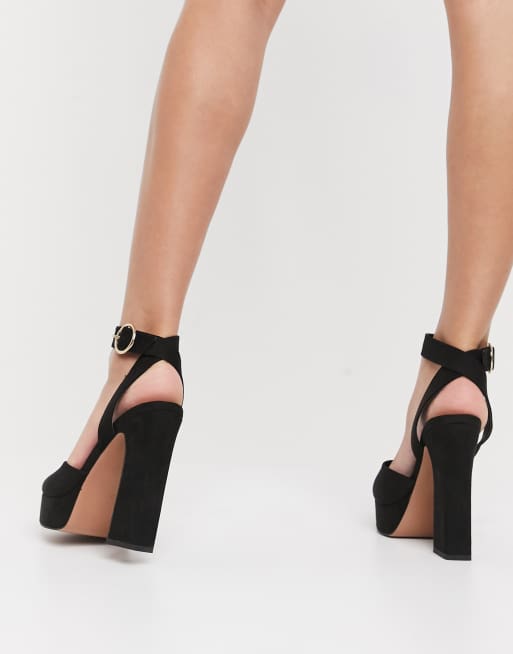 ASOS DESIGN Presta platform high heels in black, ASOS