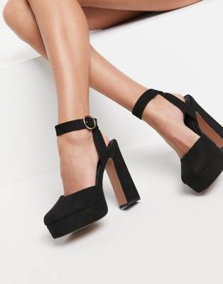 black high heels wide fit