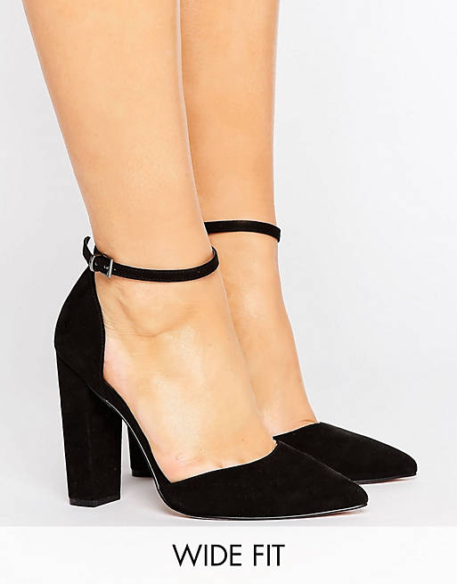 ASOS DESIGN Wide Fit Penalty pointed high heels