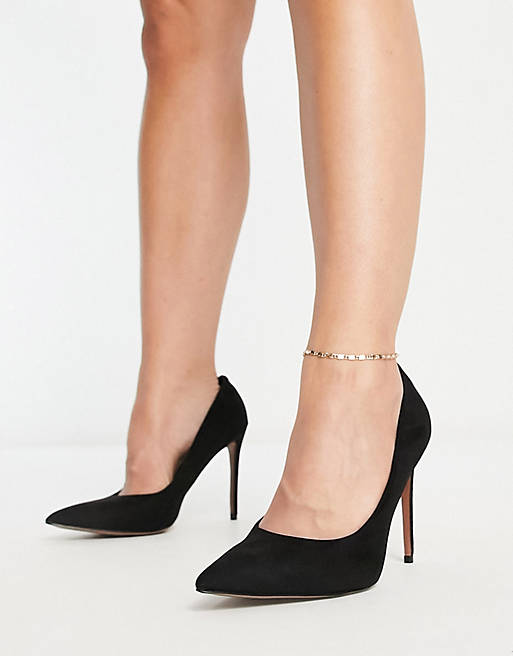 ASOS Design Wide Fit Penza Pointed High Heeled Pumps in Black