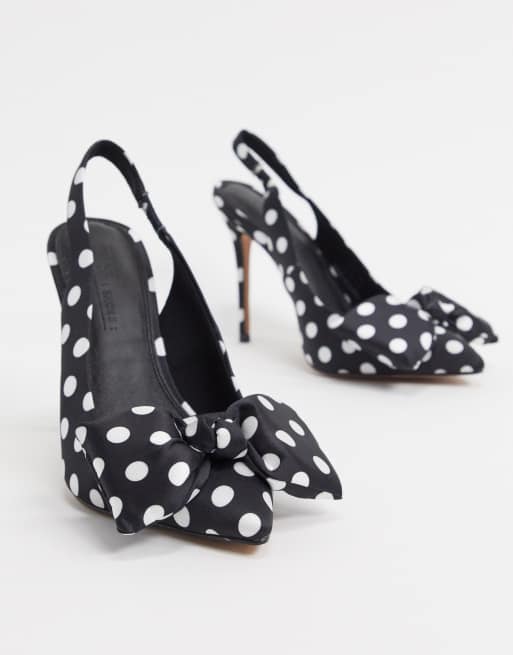 Black white polka dot 2024 heels