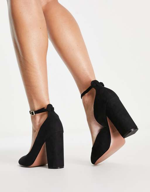 Wide fit black shop closed toe heels