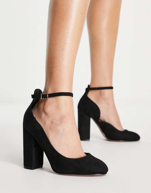 ASOS Wide Fit Priority Platform High Heeled Shoes in Black