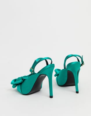 wide fit green heels