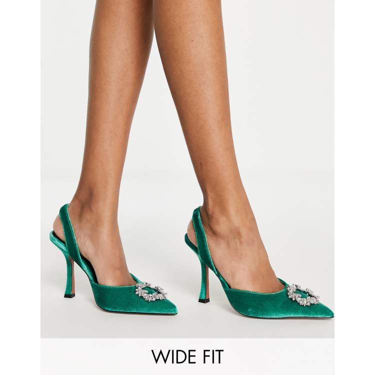 Green high heel outlet shoes