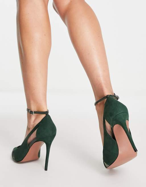 Dark green wide outlet fit shoes