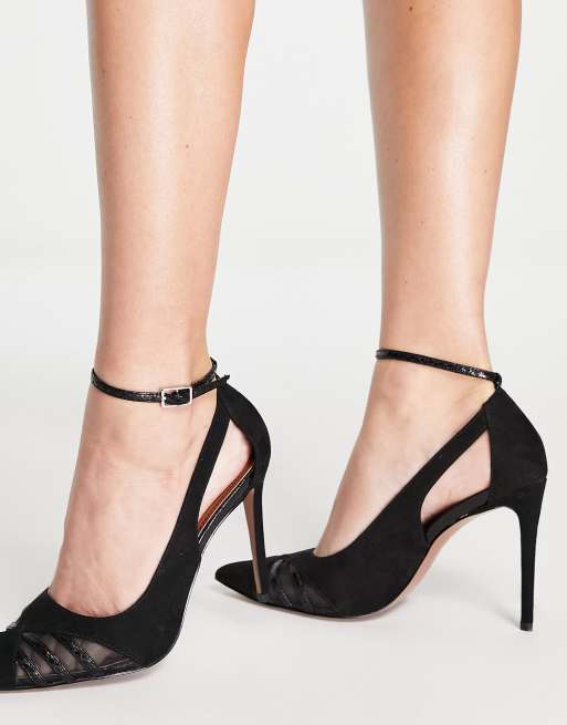 ASOS DESIGN Wide Fit - Poster - Sorte højhælede pumps med udskæring , 4 af 4