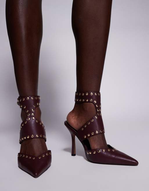 ASOS DESIGN Wide Fit - Power - Chaussures cloutées à talon - Bordeaux, 2 de 4