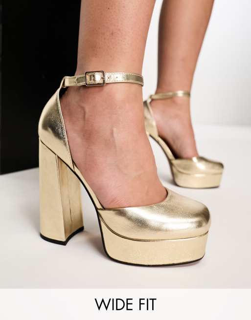 Gold wide hot sale fit shoes