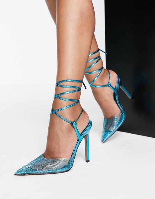 Embellished on sale blue heels