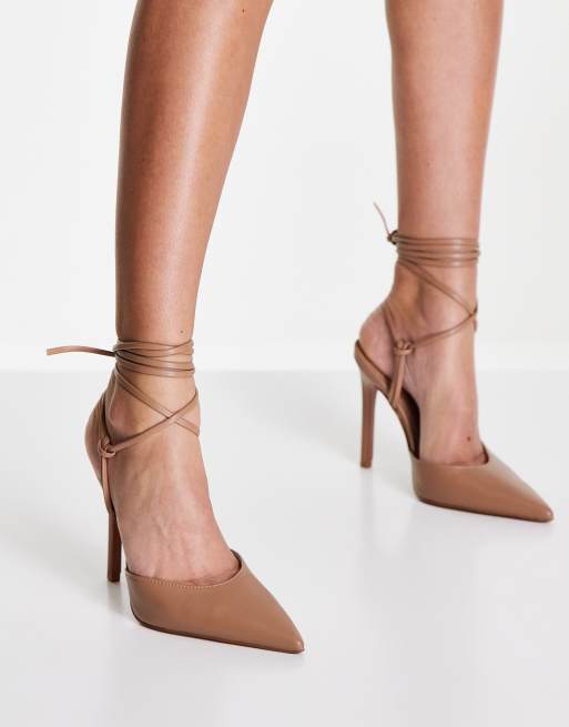 Nude tie up on sale shoes