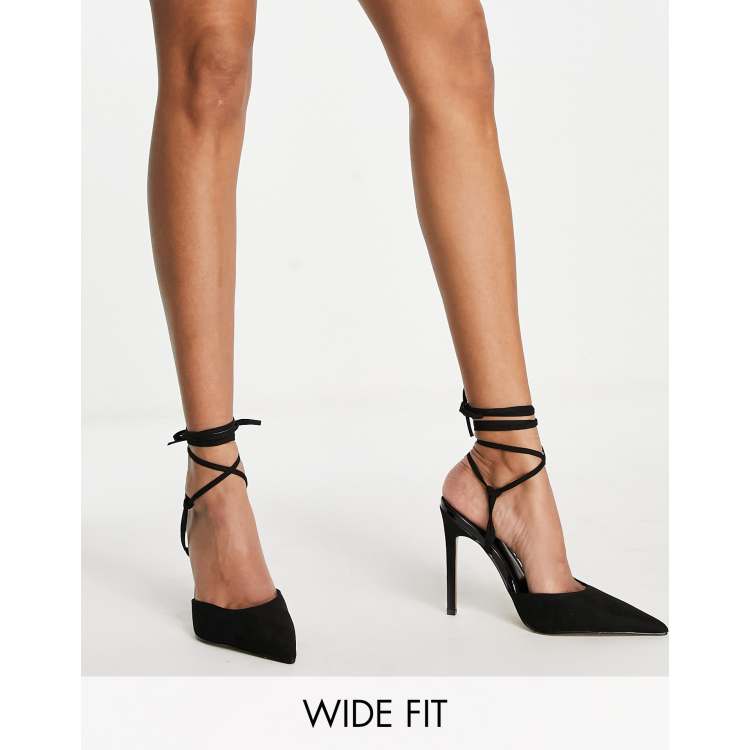 wide fit lace up heels