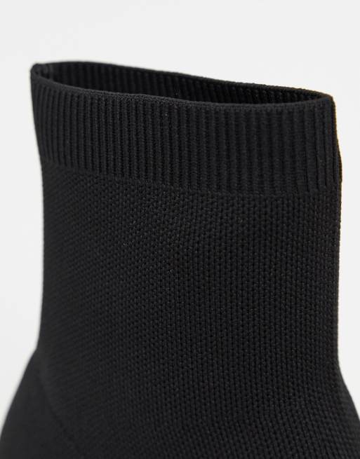 ASOS DESIGN Wide Fit – Radley – Schwarze Strickstiefel mit Absatz, 4 von 4