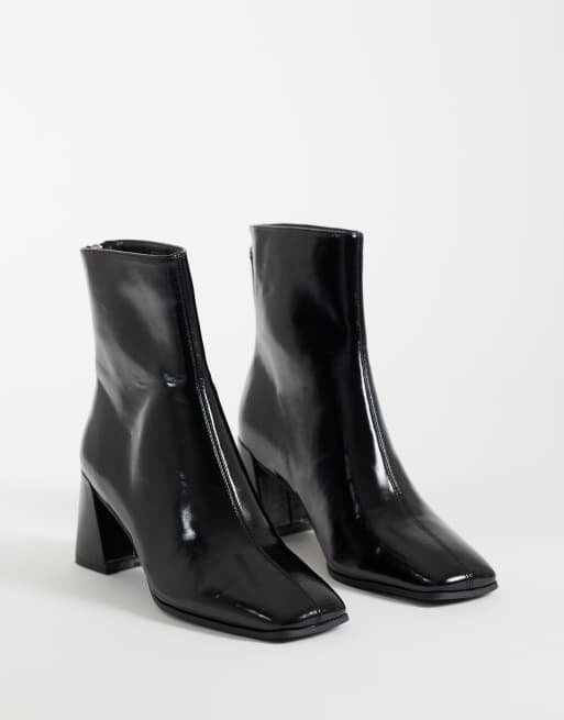 ASOS DESIGN Wide Fit Rafe Stiefeletten mit Blockabsatz in Schwarz, 2 von 4
