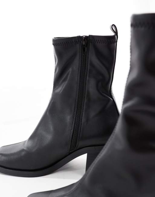 ASOS DESIGN - Wide Fit - Ranger - Sorte elegante støvler med mellemhøj hæl, 3 af 4