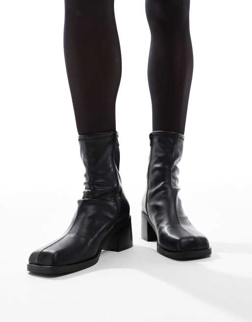 ASOS DESIGN - Wide Fit - Ranger - Sorte elegante støvler med mellemhøj hæl, 4 af 4
