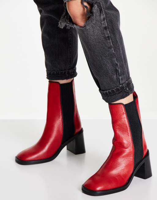 Asos hot sale red boots