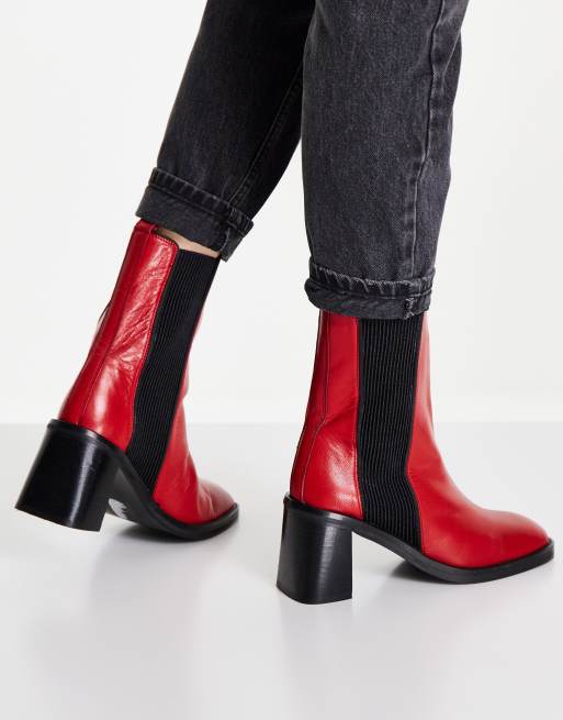 Asos red ankle boots hotsell