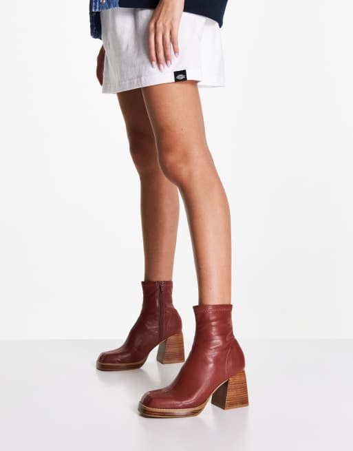 ASOS DESIGN Wide Fit – Ratio – Bruna sockboots med fyrkantig tå, 4 av 4