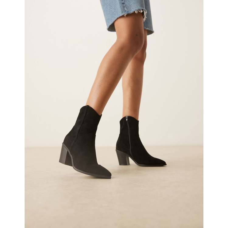 Asos design stacked hot sale heel western boots