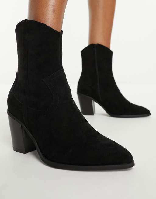 Asos design stacked sales heel western boots