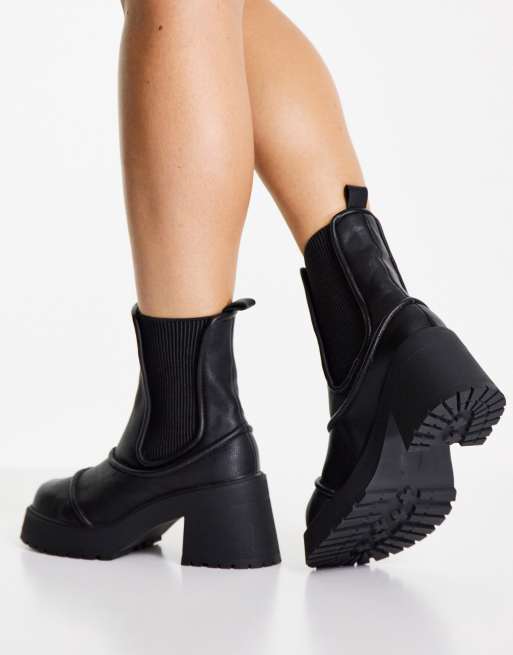 Asos chunky shop heel boots